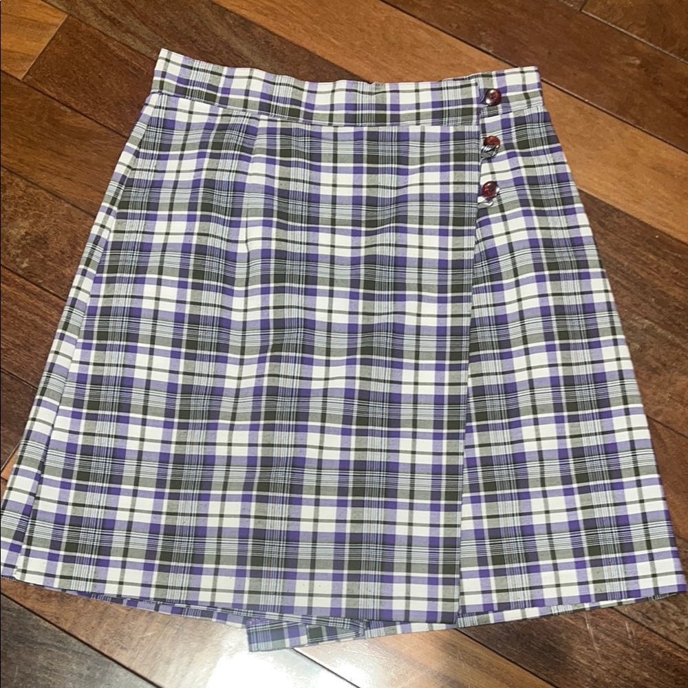 Plaid Purple and Green Skort